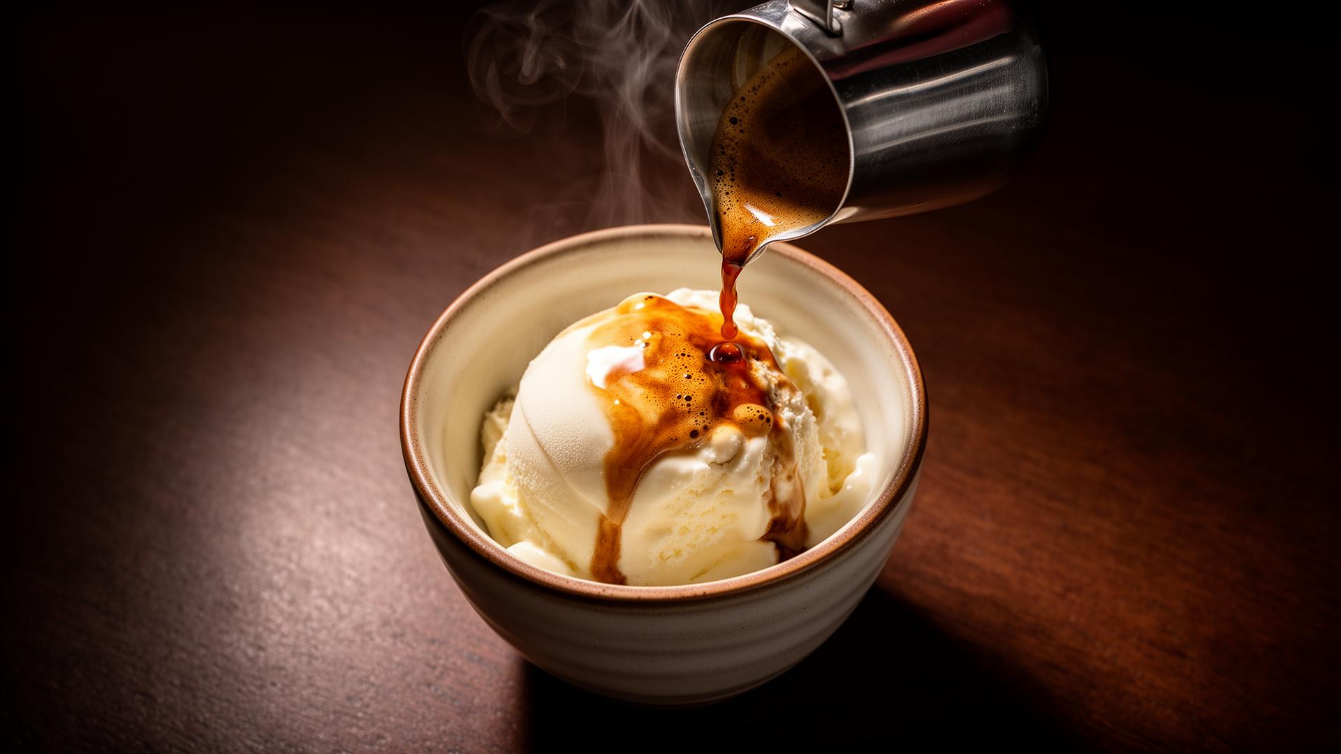 Espresso poured over premium French vanilla gelato